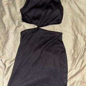 Elegant Black Cut-Out Dress